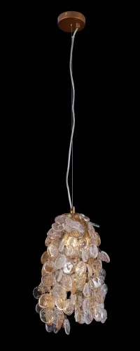 Светильник подвесной TENERIFE SP3 Crystal Lux прозрачный янтарный 3 лампы, основание золотое в стиле флористика современный  фото 2